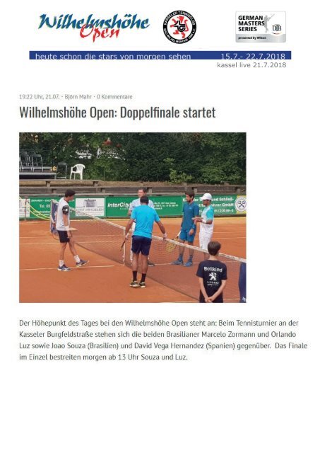 Dokumentation Wilhelmshöhe Open 2018