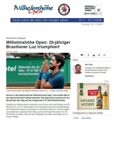 Dokumentation Wilhelmshöhe Open 2018