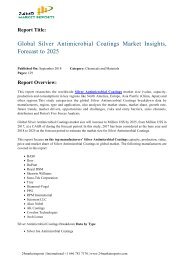 Global Silver Antimicrobial Coatings Market Insights, Forecast to 2025