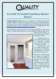 Is It Safe To Install Frameless Shower Doors?