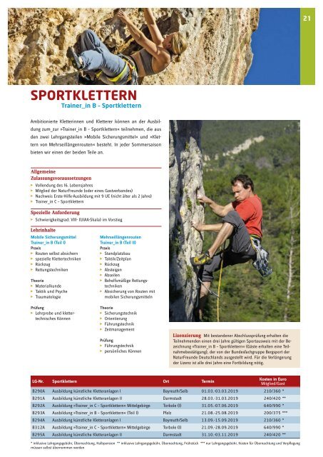 NaturFreunde Deutschlands | Natursport Ausbildungsprogramm 2019