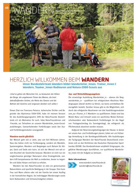 NaturFreunde Deutschlands | Natursport Ausbildungsprogramm 2019