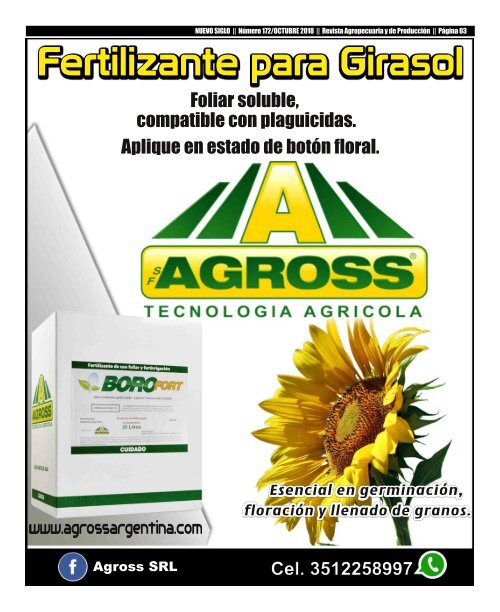 Revista Agropecuaria Nuevo Siglo Número 172 - OCTUBRE 2018