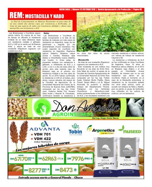 Revista Agropecuaria Nuevo Siglo Número 172 - OCTUBRE 2018