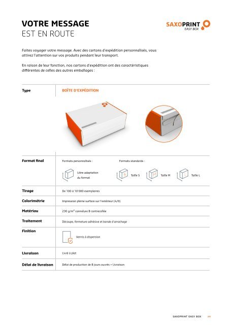 SAXOPRINT Catalogue Produits Emballages (fr-CH)