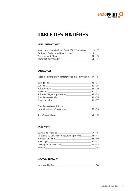 SAXOPRINT Catalogue Produits Emballages (fr-CH)