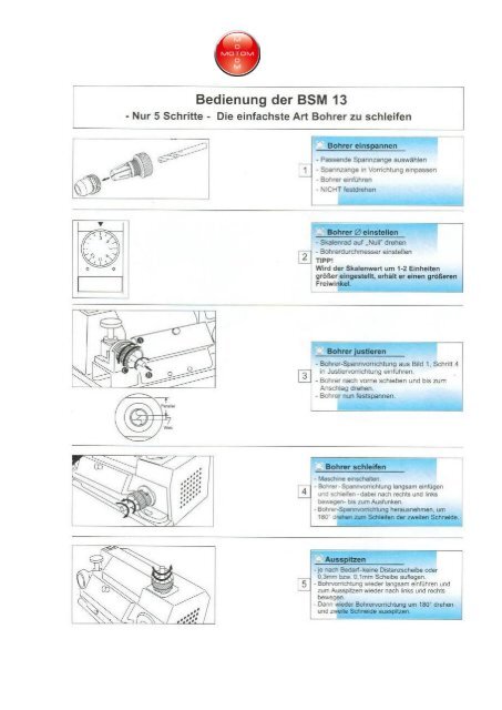 Motom BSM Bohrerschleifmaschinen Übersicht 2018-skantek