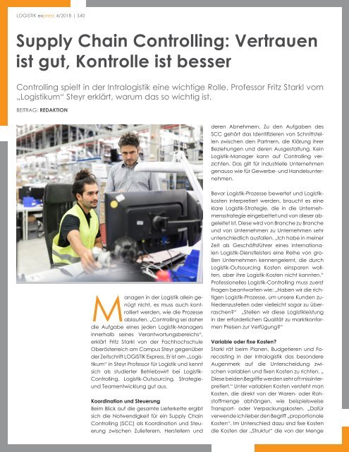 LOGISTIK express Fachzeitschrift | 2018 Journal 4