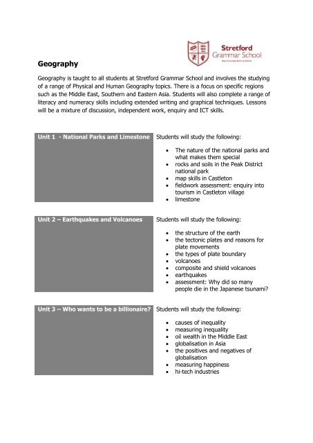 Year 9 Curriculum Information Booklet 2018-2019