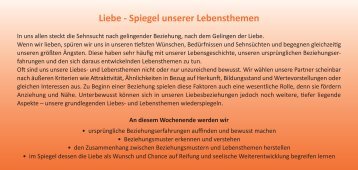 Liebe - Spiegel unserer Lebensthemen