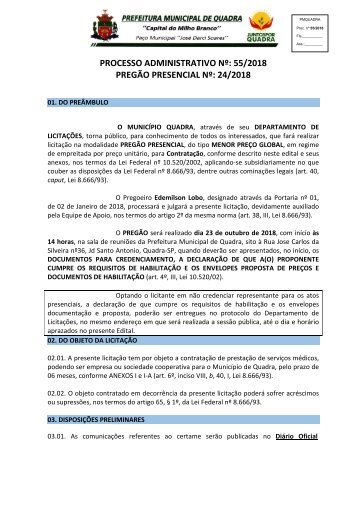 PP24_2018 Contratação de Seriços Médicos RE_REATIFICAÇAO 2ª Alteração