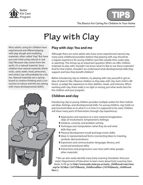 Play With Clay Better Kid Care Pennsylvania State University