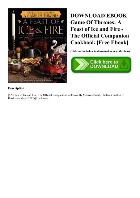 Download Ebook Game Of Thrones A Feast Of Ice And Fire The