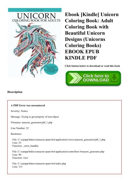 Ebook Kindle Unicorn Coloring Book Adult Coloring Book With