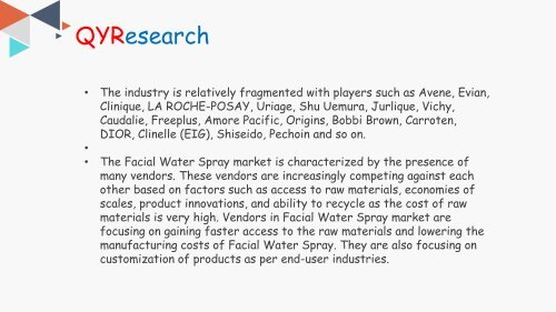 Global market for Facial Water Spray is expected to reach about 2049.94 Million USD by 2025 