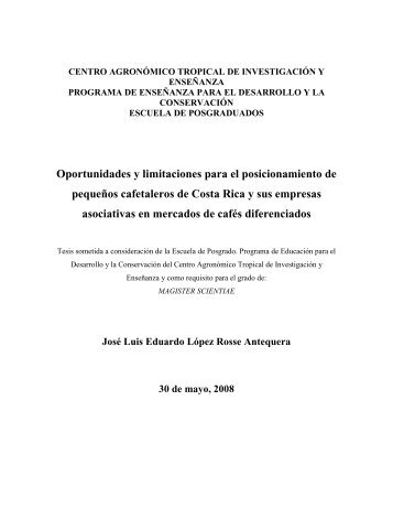 Oportunidades y limitaciones para el posicionamiento de ... - Catie