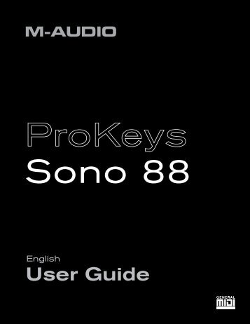 User Guide | ProKeys Sono 88 - M-Audio