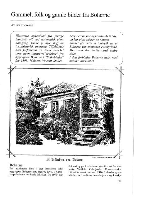 Gammelt folk og gamle bilder fra Bolærne