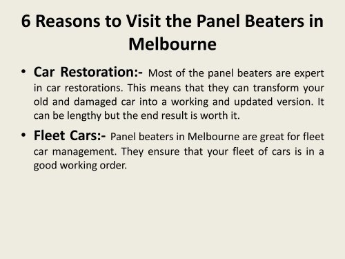 6 Reasons Choosing the Best Panel Beater in Melbourne