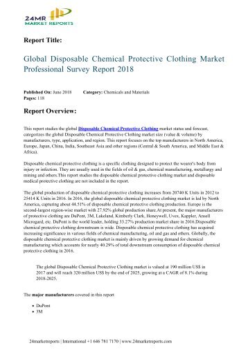 Global Disposable Chemical Protective Clothing Market