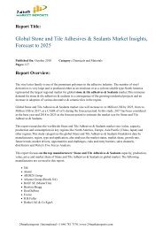 Global Stone and Tile Adhesives & Sealants Market forecast 2025