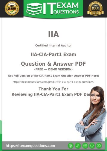 Preparation with IIA-CIA-Part1 Dumps PDF [2018] Download IIA-CIA-Part1 Exam PDF