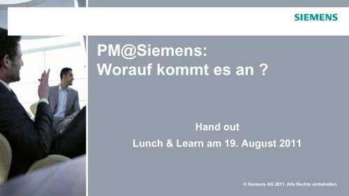 PM@Siemens: Worauf kommt es an ?