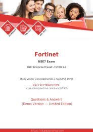 Latest Fortinet NSE7 Dumps PDF with Verified NSE7 Questions PDF