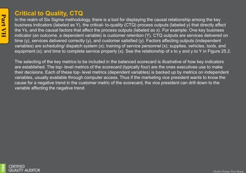 My Reading on ASQ CQA HB Part V Part 2