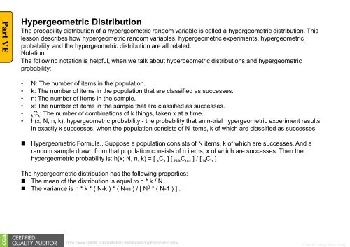 My Reading on ASQ CQA HB Part V Part 2