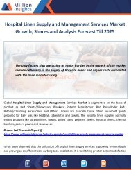 Hospital Linen Supply and Management Services Market Growth, Shares and Analysis Forecast Till 2025