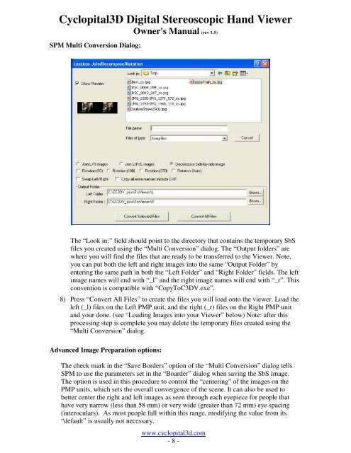 Cyclopital3D Digital Stereoscopic Hand Viewer Owner's Manual (rev ...