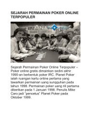 SEJARAH PERMAINAN POKER ONLINE TERPOPULER