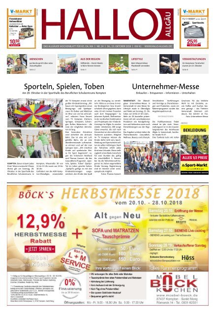 Hallo Allgau Kempten Oberallgau Westallgau Vom Samstag 13 Oktober