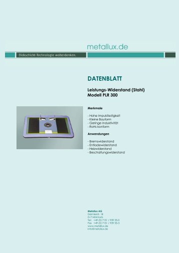 Datenblatt - HLM Elektronik