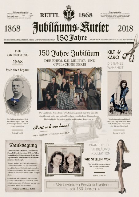 Jubiläums Kurier - 150 Jahre Rettl