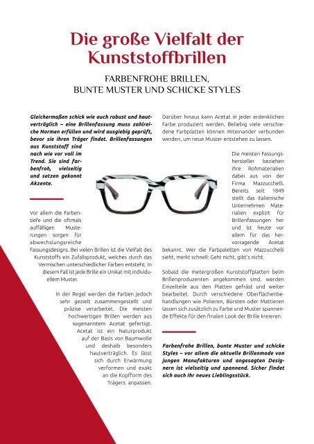 Sehenswert Magazin Herbst/Winter 2018-19 Optik Schiborr