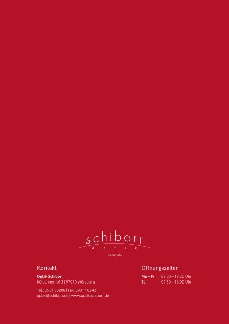 Sehenswert Magazin Herbst/Winter 2018-19 Optik Schiborr