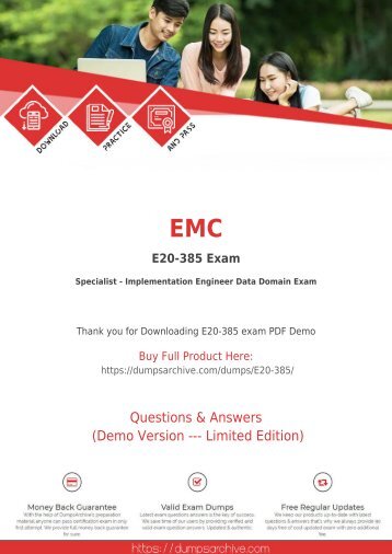 E20-385 Dumps - Learn Through Valid EMC E20-385 Dumps With Real E20-385 Questions