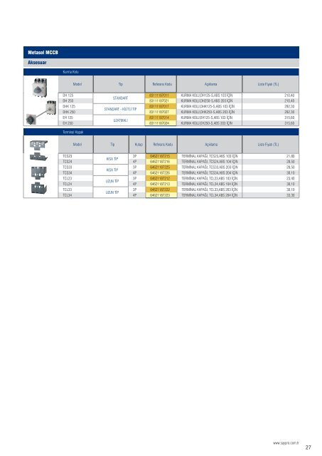 Fiyat Listesi SAYPRO-121018