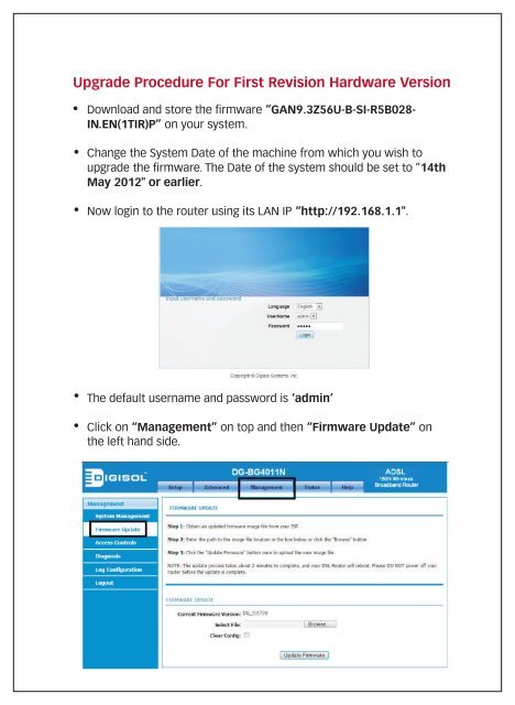 Firmware Upgrade Procedure - Digisol.com