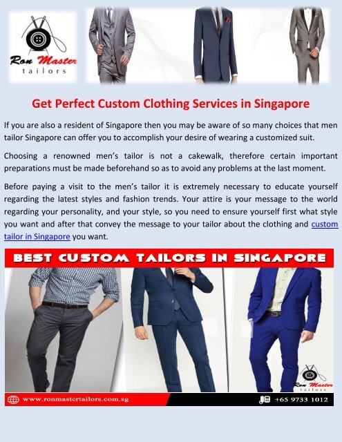 Suit Tailor Singapore