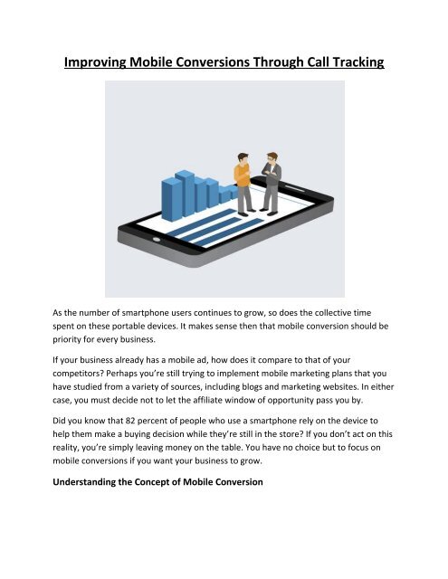 Improving Mobile Conversions Through Call Tracking