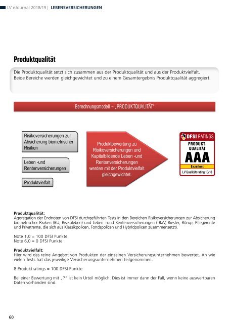 Qualitätsrating der Lebensversicherer 2018/19