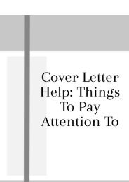 Cover Letter Help: Things to Pay Attention to