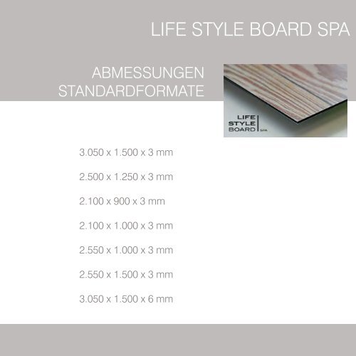 LIFE STYLE BOARD TileLine Möbelbauplatten Sortiment