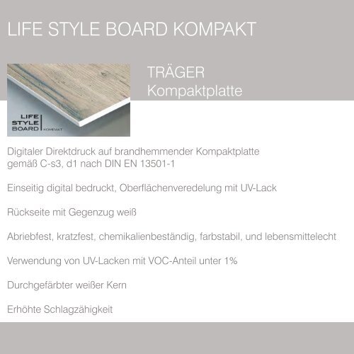 LIFE STYLE BOARD TileLine Möbelbauplatten Sortiment