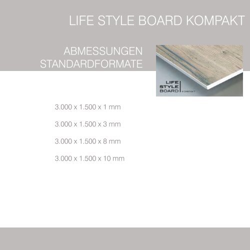 LIFE STYLE BOARD TileLine Möbelbauplatten Sortiment