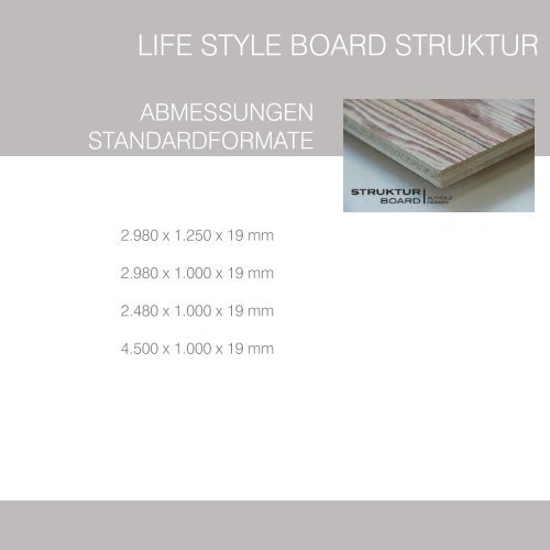 LIFE STYLE BOARD TileLine Möbelbauplatten Sortiment