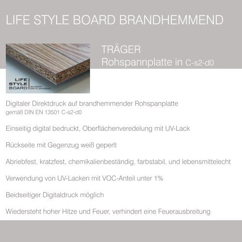 LIFE STYLE BOARD CoverLine Möbelbauplatten mit Digitaldruck